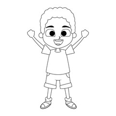 Cute boy cartoon vector illustration graphic design