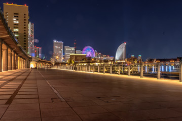 Obraz premium Night View of Yokohama Minatomirai,Yokohama, Kanagawa Prefecture, Japan 