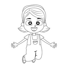 Beautiful girl cartoon vector illustration graphic design