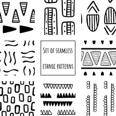 Vector seamless ethnic pattern hand-drawn