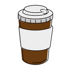 delicious coffee in plastic cup vector illustration design