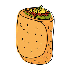 delicious Mexican burrito icon vector illustration design