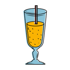 delicious juice cup with straw vector illustration design