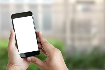 Close up man hands using smart phone Technology and phone technology trends