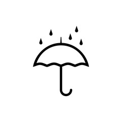 Umbrella under a drop of rain vector icon