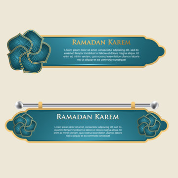 Set of banners template with Islamic design