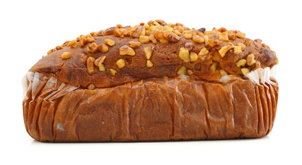 Isolated banana bread on white
