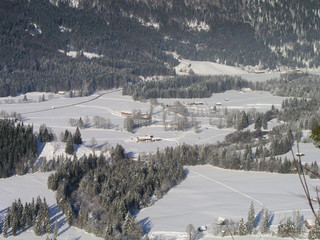 Jachenau Bergblick Winter Schnee
