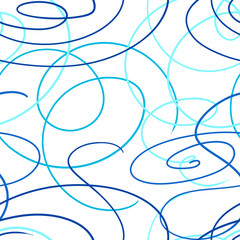 Abstract tangled curves vector seamless pattern