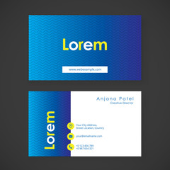 Modern business card template with flat user interface