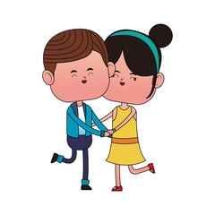 Cute couple cartoon vector illustration graphic design