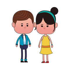 Cute couple cartoon vector illustration graphic design