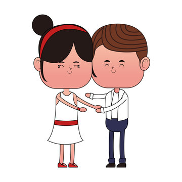 Cute couple cartoon vector illustration graphic design