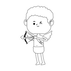 Cupid with bow cartoon vector illustration graphic design