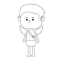 Cupid with bow shooting love vector illustration graphic design