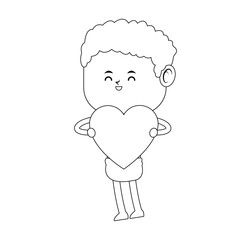 Baby with heart cartoon vector illustration graphic design