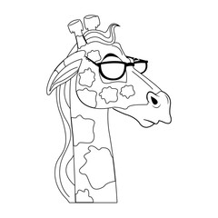Stylish giraffe cartoon vector illustration graphic design