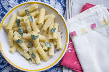 pasta butter sage and parmesan cheese
