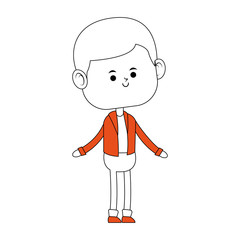 Cute boy cartoon vector illustration graphic design