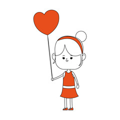 Cute Girl with balloon vector illustration graphic design