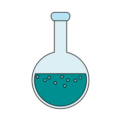 Chemistry flask with liquid vector illustration graphic design