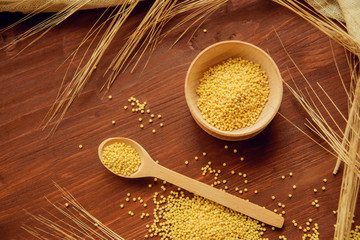 porridge kuskus couscous with bulgur isolated on white