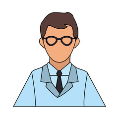 Scientific avatar cartoon vector illustration graphic design