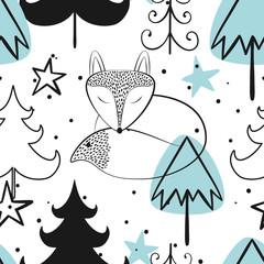Christmas and new year vector seamless patterns