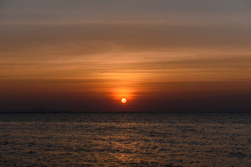 Sunset sky on the sea in the evening