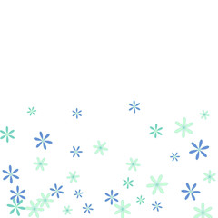 Cute Floral Pattern with Simple Small Flowers for Greeting Card or Poster. Naive Daisy Flowers in Primitive Style. Vector Background for Spring or Summer Design.