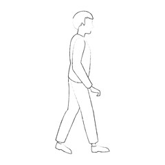 Man walking cartoon icon vector illustration graphic design