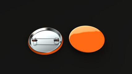 Blank orange badge on black background