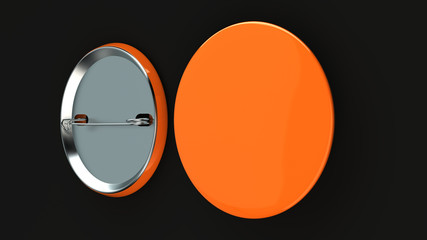 Blank orange badge on black background