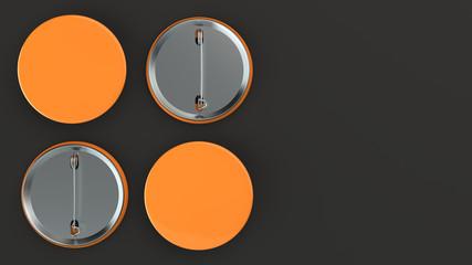 Blank orange badge on black background