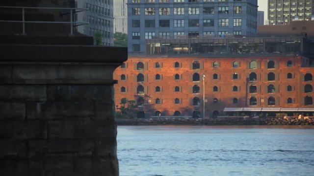 Under East River Bridge At Dawn