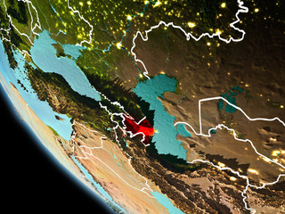 Azerbaijan at night on Earth