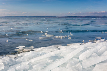 frozen lake Balaton