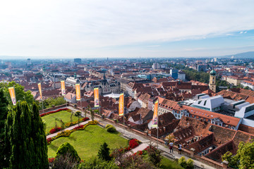 Fototapeta premium Graz Old Town Cityscape Aerial View