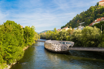 Murinsel Bridge in Graz