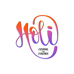 Happy Holi lettering background