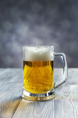 Beer on a blue background.