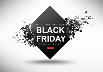 Black Friday, Big Sale, creative template on flat design, mega sale