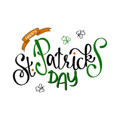 Naklejka premium Happy Saint Patrick's Day logotype.