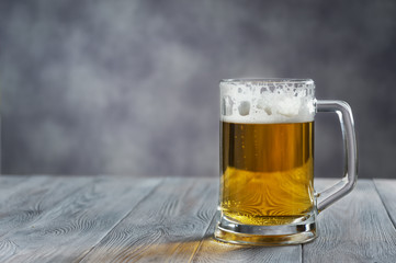 Beer on a blue background.