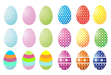 Set of vector ilustration colorful easter egg
