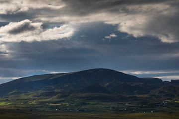 The Quiraing and the village of Staffin