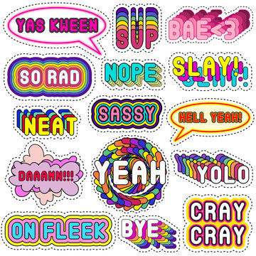 Slay, teen slang meaning someone looks amazing or did something very well.  Word in wooden alphabet letters isolated on colorful background Stock Photo  - Alamy