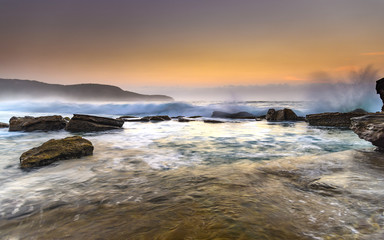 Hazy Sunrise Seascape