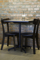 Furniture set in hipster cafe