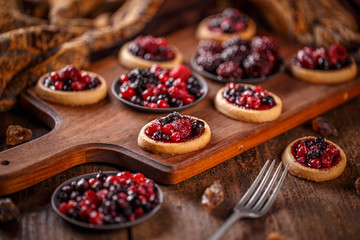 Tartlets with fresh red berries